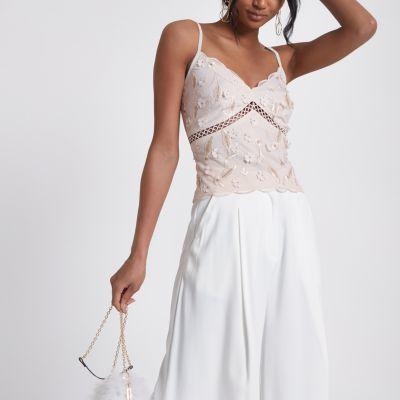 River Island Womens Floral Embellished Bralette Top