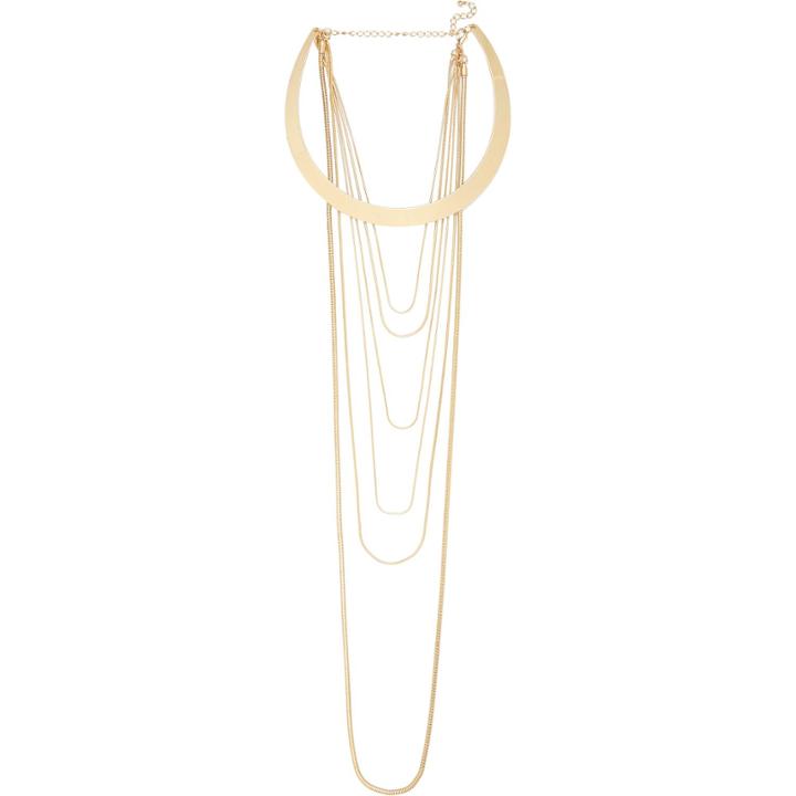 River Island Womens Gold Tone Torque Chain Back Detail Necklace