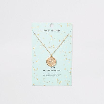 River Island Womens Leo Zodiac Sign Gold Colour Necklace