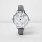 River Island Womens Elie Beaumont Marble Leather Strap Watch