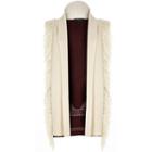 River Island Womens Knitted Contrast Back Fringed Cardigan