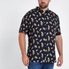 River Island Mens Big And Tall Feather Print Shirt