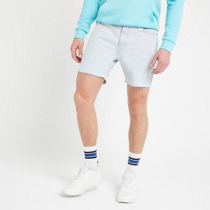 Mens Bellfield Bleach Wash Denim Shorts