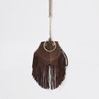 River Island Womens Leather Small Fringe Bucket Bag