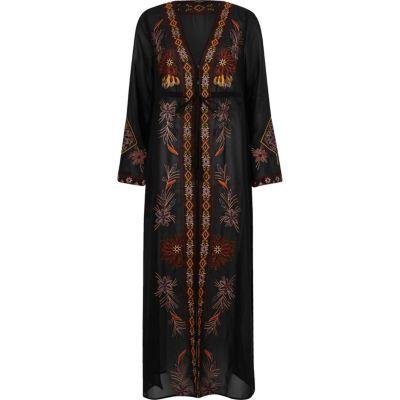River Island Womens Embroidered Maxi Kimono