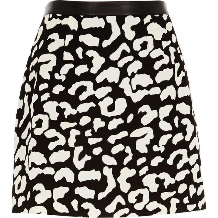 River Island Womens Leopard Print Mini Skirt