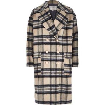 River Island Check Brushed Woolen Midi Coat