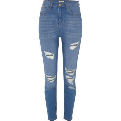 River Island Womens Wash Lori Ripped Skinny Jeans