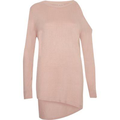 River Island Womens Blush Asymmetric One Shoulder Top