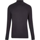 River Island Mens Chunky Ribbed Roll Neck Top