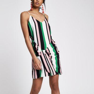 River Island Womens Stripe Tie Front Cami Dress