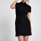 River Island Womens Short Sleeve Button Waist Dress
