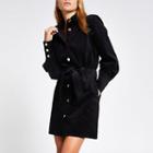 River Island Womens Velvet Puff Sleeve Shirt Dress
