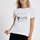 River Island Womens Petite White 'new York' Embellished T-shirt