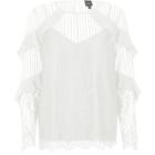 River Island Womens White Lace Frill Long Sleeve Top