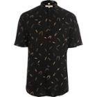 River Island Mens Feather Short Sleeve Slim Fit Shirt