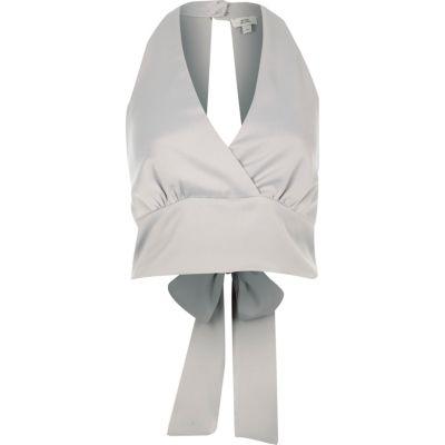 River Island Womens Halter Tie Back Crop Top