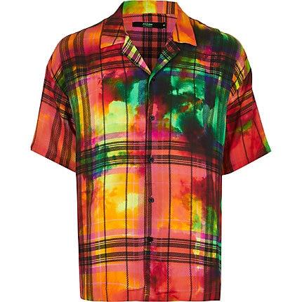 River Island Mens Jaded London Tie Dye Check Shirt