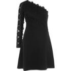 River Island Womens One Shoulder Lace Sleeve Skater Dress