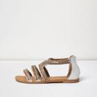 River Island Womens Gold Embellished Strappy Sandals