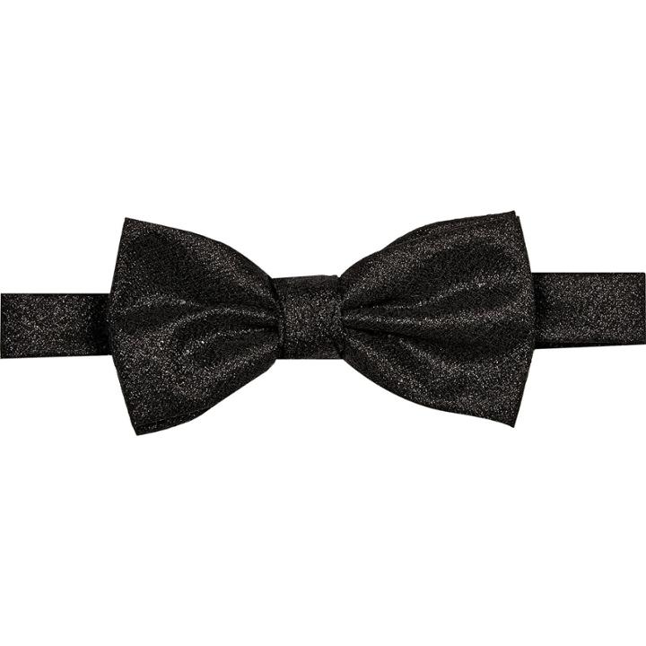 River Island Mensblack Metallic Bow Tie