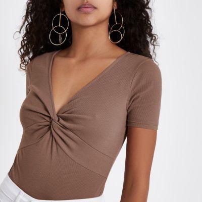 River Island Womens Knot Front Bodysuit