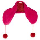 River Island Womens And Red Faux Fur Pom Pom Tippet