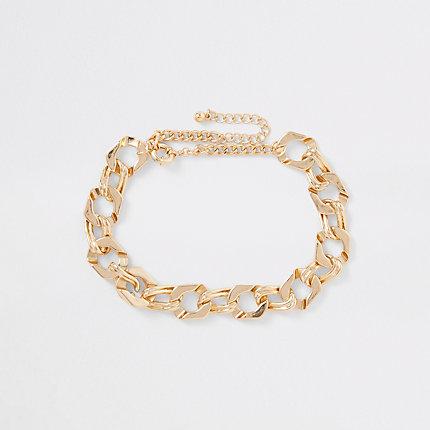 River Island Womens Gold Tone Chunky Biker Chain Necklace