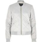 River Island Womens Quilted Faux Suede Bomber Jacket