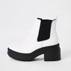 River Island Womens White Chunky Chelsea Boots