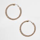 River Island Womens Gold Tone Rope Hoop Earrings