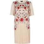 River Island Womens Mesh Floral Embroidered T-shirt Dress