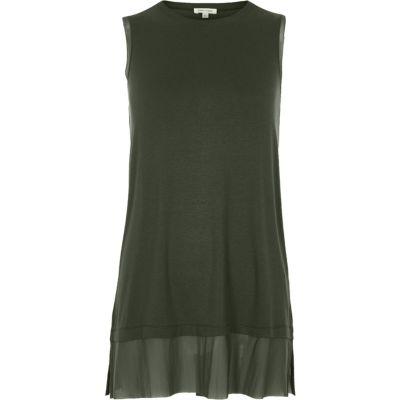 River Island Womens Mesh Layer Hem Tank Top