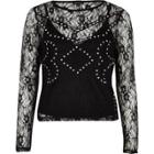River Island Womens Embroidered Stud Top