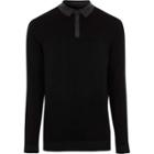 River Island Mens Slim Fit Glitter Collar Knit Polo Shirt