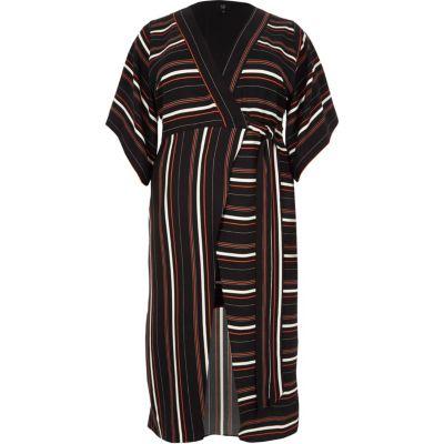 River Island Womens Plus Stripe Kimono Midi Dress