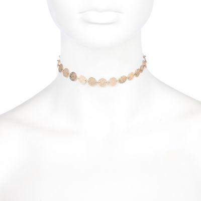 River Island Womens Plus Gold Tone Filigree Choker Necklace