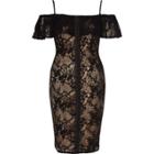 River Island Womens Lace Bardot Corset Dress