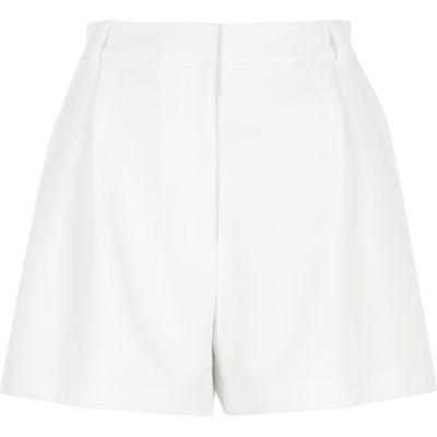 River Island Womens White High Waisted Smart Shorts