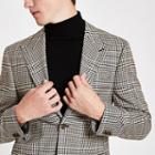 River Island Mens Heritage Check Skinny Fit Suit Jacket