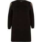 River Island Womens Plus Mesh Long Sleeve Sweater Dress