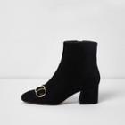 River Island Womens Ring Buckle Block Heel Ankle Boots