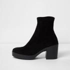 River Island Womens Chunky Block Heel Sock Boots