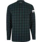 River Island Mens Check Print Sleeve Grandad Shirt