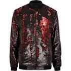 River Island Mens Two-way Sequin Bomber Jacket