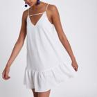 River Island Womens White Drop Hem Cami Slip Dress