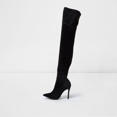 River Island Womens Pointed Toe Over The Knee Sock Boots