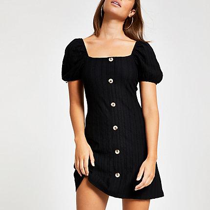 River Island Womens Broderie Button Front Dress