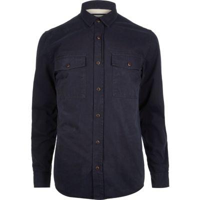 River Island Mens Herringbone Utility Overshirt