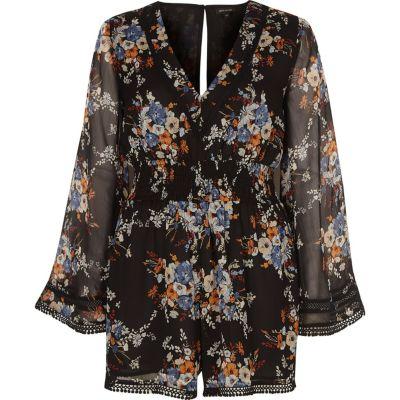 River Island Womens Chiffon Floral Kimono Romper